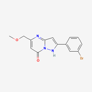 molecular formula C14H12BrN3O2 B5657527 2-(3-bromophenyl)-5-(methoxymethyl)pyrazolo[1,5-a]pyrimidin-7(4H)-one 