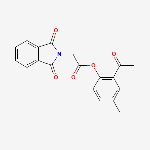 molecular formula C19H15NO5 B5657534 2-acetyl-4-methylphenyl (1,3-dioxo-1,3-dihydro-2H-isoindol-2-yl)acetate 