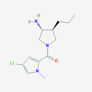 molecular formula C13H20ClN3O B5657537 (3R*,4S*)-1-[(4-chloro-1-methyl-1H-pyrrol-2-yl)carbonyl]-4-propylpyrrolidin-3-amine 