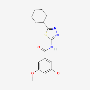 molecular formula C17H21N3O3S B5657545 N-(5-cyclohexyl-1,3,4-thiadiazol-2-yl)-3,5-dimethoxybenzamide 