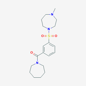 molecular formula C19H29N3O3S B5657561 1-{[3-(azepan-1-ylcarbonyl)phenyl]sulfonyl}-4-methyl-1,4-diazepane 
