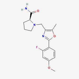 1-{[2-(2-fluoro-4-methoxyphenyl)-5-methyl-1,3-oxazol-4-yl]methyl}-L-prolinamide