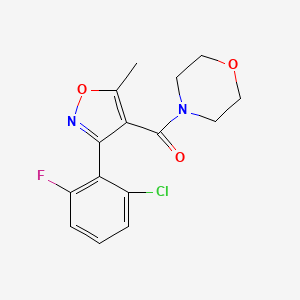 molecular formula C15H14ClFN2O3 B5657592 4-{[3-(2-chloro-6-fluorophenyl)-5-methyl-4-isoxazolyl]carbonyl}morpholine 