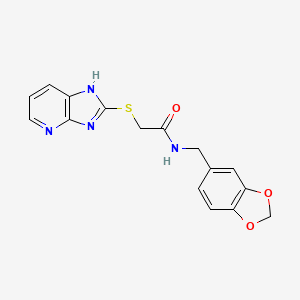 molecular formula C16H14N4O3S B5657608 N-(1,3-benzodioxol-5-ylmethyl)-2-(3H-imidazo[4,5-b]pyridin-2-ylthio)acetamide 