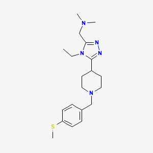 molecular formula C20H31N5S B5657614 1-(4-ethyl-5-{1-[4-(methylthio)benzyl]piperidin-4-yl}-4H-1,2,4-triazol-3-yl)-N,N-dimethylmethanamine 