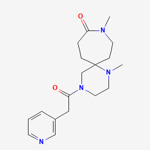 molecular formula C18H26N4O2 B5657631 1,9-dimethyl-4-(3-pyridinylacetyl)-1,4,9-triazaspiro[5.6]dodecan-10-one 
