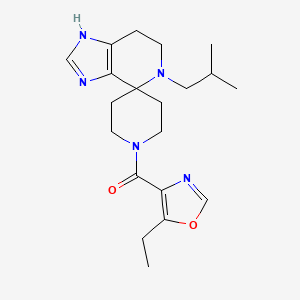 molecular formula C20H29N5O2 B5657634 1'-[(5-ethyl-1,3-oxazol-4-yl)carbonyl]-5-isobutyl-1,5,6,7-tetrahydrospiro[imidazo[4,5-c]pyridine-4,4'-piperidine] 