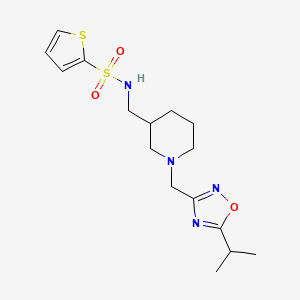 molecular formula C16H24N4O3S2 B5657691 N-({1-[(5-isopropyl-1,2,4-oxadiazol-3-yl)methyl]piperidin-3-yl}methyl)thiophene-2-sulfonamide 