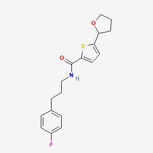 molecular formula C18H20FNO2S B5657708 N-[3-(4-fluorophenyl)propyl]-5-(tetrahydro-2-furanyl)-2-thiophenecarboxamide 
