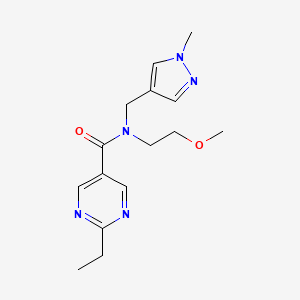 molecular formula C15H21N5O2 B5657709 2-ethyl-N-(2-methoxyethyl)-N-[(1-methyl-1H-pyrazol-4-yl)methyl]-5-pyrimidinecarboxamide 