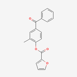 molecular formula C19H14O4 B5657723 4-benzoyl-2-methylphenyl 2-furoate 
