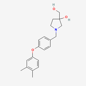 molecular formula C20H25NO3 B5657733 1-[4-(3,4-dimethylphenoxy)benzyl]-3-(hydroxymethyl)pyrrolidin-3-ol 