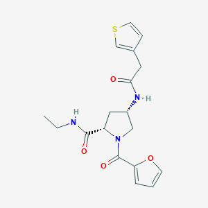 molecular formula C18H21N3O4S B5657762 (4S)-N-ethyl-1-(2-furoyl)-4-[(3-thienylacetyl)amino]-L-prolinamide 