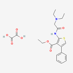 molecular formula C21H26N2O7S B5657787 ethyl 2-[(N,N-diethylglycyl)amino]-4-phenyl-3-thiophenecarboxylate oxalate 