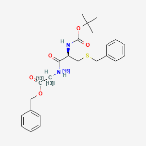 molecular formula C24H30N2O5S B565780 N-Boc-S-Bzl-L-Cys-Gly-OBzl-13C2,15N CAS No. 874462-69-8