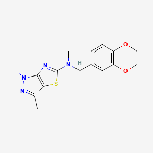 N-[1-(2,3-dihydro-1,4-benzodioxin-6-yl)ethyl]-N,1,3-trimethyl-1H-pyrazolo[3,4-d][1,3]thiazol-5-amine