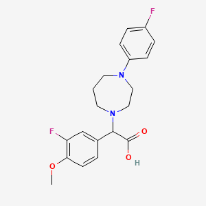 molecular formula C20H22F2N2O3 B5657819 (3-fluoro-4-methoxyphenyl)[4-(4-fluorophenyl)-1,4-diazepan-1-yl]acetic acid 