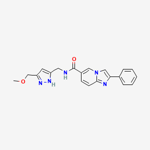 molecular formula C20H19N5O2 B5657822 N-{[5-(methoxymethyl)-1H-pyrazol-3-yl]methyl}-2-phenylimidazo[1,2-a]pyridine-6-carboxamide 