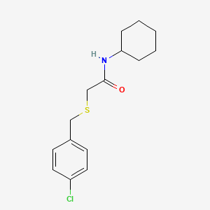molecular formula C15H20ClNOS B5657831 2-[(4-chlorobenzyl)thio]-N-cyclohexylacetamide 
