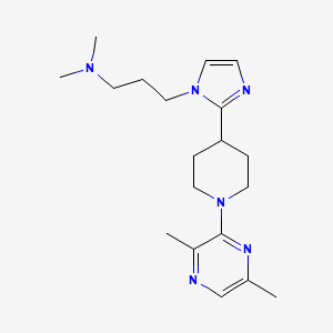 molecular formula C19H30N6 B5657842 (3-{2-[1-(3,6-dimethyl-2-pyrazinyl)-4-piperidinyl]-1H-imidazol-1-yl}propyl)dimethylamine 