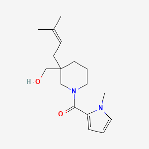 molecular formula C17H26N2O2 B5657848 {3-(3-methyl-2-buten-1-yl)-1-[(1-methyl-1H-pyrrol-2-yl)carbonyl]-3-piperidinyl}methanol 