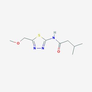 molecular formula C9H15N3O2S B5657855 N-[5-(methoxymethyl)-1,3,4-thiadiazol-2-yl]-3-methylbutanamide 