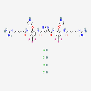 molecular formula C40H54Cl4F6N14O6 B565787 Brilacidin tetrahydrochloride CAS No. 1224095-99-1