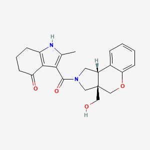 molecular formula C22H24N2O4 B5657875 3-{[(3aS*,9bS*)-3a-(hydroxymethyl)-1,3a,4,9b-tetrahydrochromeno[3,4-c]pyrrol-2(3H)-yl]carbonyl}-2-methyl-1,5,6,7-tetrahydro-4H-indol-4-one 
