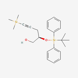 molecular formula C24H34O2Si2 B565788 (2R)-2-[tert-butyl(diphenyl)silyl]oxy-5-trimethylsilylpent-4-yn-1-ol CAS No. 1251537-18-4