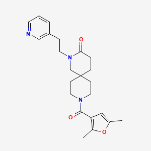 molecular formula C23H29N3O3 B5657918 9-(2,5-dimethyl-3-furoyl)-2-(2-pyridin-3-ylethyl)-2,9-diazaspiro[5.5]undecan-3-one 
