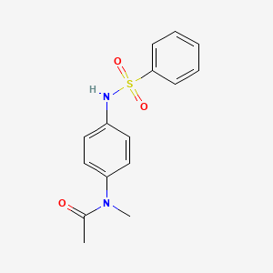 molecular formula C15H16N2O3S B5657929 N-methyl-N-{4-[(phenylsulfonyl)amino]phenyl}acetamide 