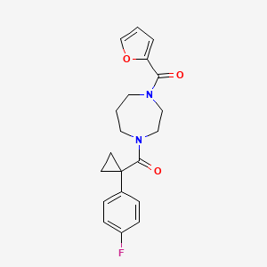 molecular formula C20H21FN2O3 B5657931 1-{[1-(4-fluorophenyl)cyclopropyl]carbonyl}-4-(2-furoyl)-1,4-diazepane 