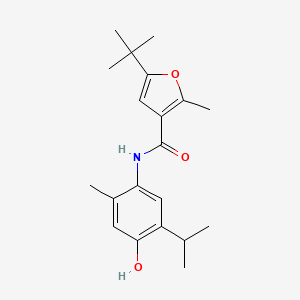 molecular formula C20H27NO3 B5657960 5-tert-butyl-N-(4-hydroxy-5-isopropyl-2-methylphenyl)-2-methyl-3-furamide 