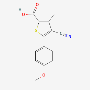 4-cyano-5-(4-methoxyphenyl)-3-methyl-2-thiophenecarboxylic acid