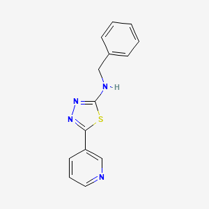 molecular formula C14H12N4S B5658006 N-benzyl-5-(3-pyridinyl)-1,3,4-thiadiazol-2-amine 