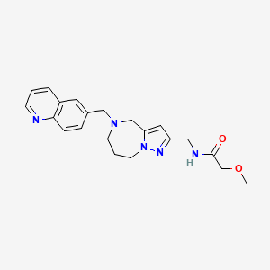 molecular formula C21H25N5O2 B5658040 2-methoxy-N-{[5-(quinolin-6-ylmethyl)-5,6,7,8-tetrahydro-4H-pyrazolo[1,5-a][1,4]diazepin-2-yl]methyl}acetamide 