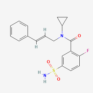 5-(aminosulfonyl)-N-cyclopropyl-2-fluoro-N-[(2E)-3-phenyl-2-propen-1-yl]benzamide
