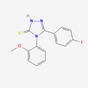 molecular formula C15H12FN3OS B5658052 5-(4-fluorophenyl)-4-(2-methoxyphenyl)-2,4-dihydro-3H-1,2,4-triazole-3-thione 