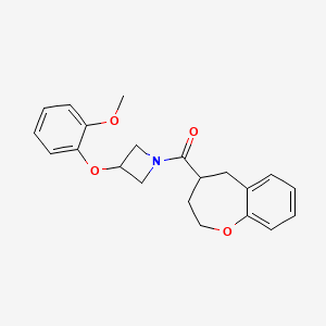 molecular formula C21H23NO4 B5658063 3-(2-methoxyphenoxy)-1-(2,3,4,5-tetrahydro-1-benzoxepin-4-ylcarbonyl)azetidine 