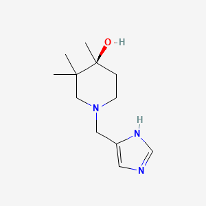 molecular formula C12H21N3O B5658069 (4S)-1-(1H-imidazol-4-ylmethyl)-3,3,4-trimethyl-4-piperidinol 