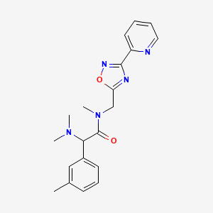 molecular formula C20H23N5O2 B5658077 2-(dimethylamino)-N-methyl-2-(3-methylphenyl)-N-{[3-(2-pyridinyl)-1,2,4-oxadiazol-5-yl]methyl}acetamide 