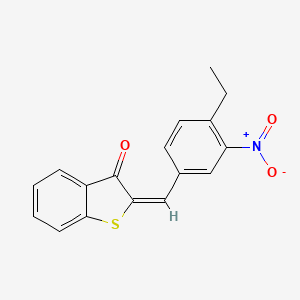 molecular formula C17H13NO3S B5658099 2-(4-ethyl-3-nitrobenzylidene)-1-benzothiophen-3(2H)-one 