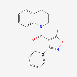 molecular formula C20H18N2O2 B5658105 1-[(5-methyl-3-phenyl-4-isoxazolyl)carbonyl]-1,2,3,4-tetrahydroquinoline 