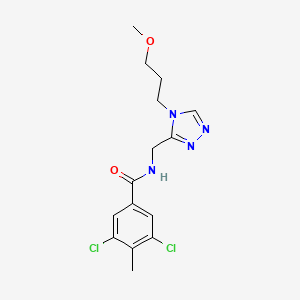 3,5-dichloro-N-{[4-(3-methoxypropyl)-4H-1,2,4-triazol-3-yl]methyl}-4-methylbenzamide