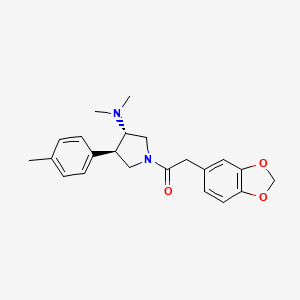 (3S*,4R*)-1-(1,3-benzodioxol-5-ylacetyl)-N,N-dimethyl-4-(4-methylphenyl)pyrrolidin-3-amine