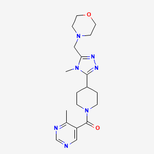 molecular formula C19H27N7O2 B5658142 4-[(4-methyl-5-{1-[(4-methylpyrimidin-5-yl)carbonyl]piperidin-4-yl}-4H-1,2,4-triazol-3-yl)methyl]morpholine 