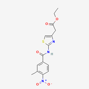 molecular formula C15H15N3O5S B5658156 ethyl {2-[(3-methyl-4-nitrobenzoyl)amino]-1,3-thiazol-4-yl}acetate 