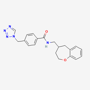 molecular formula C20H21N5O2 B5658178 N-(2,3,4,5-tetrahydro-1-benzoxepin-4-ylmethyl)-4-(1H-tetrazol-1-ylmethyl)benzamide 