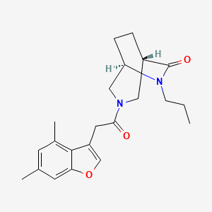 molecular formula C22H28N2O3 B5658190 (1S,5R)-3-[2-(4,6-dimethyl-1-benzofuran-3-yl)acetyl]-6-propyl-3,6-diazabicyclo[3.2.2]nonan-7-one 