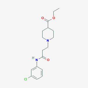 molecular formula C17H23ClN2O3 B5658235 ethyl 1-{3-[(3-chlorophenyl)amino]-3-oxopropyl}-4-piperidinecarboxylate 